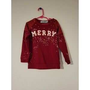 Southern Grace 'Merry' Red Sequin‎ Sweatshirt